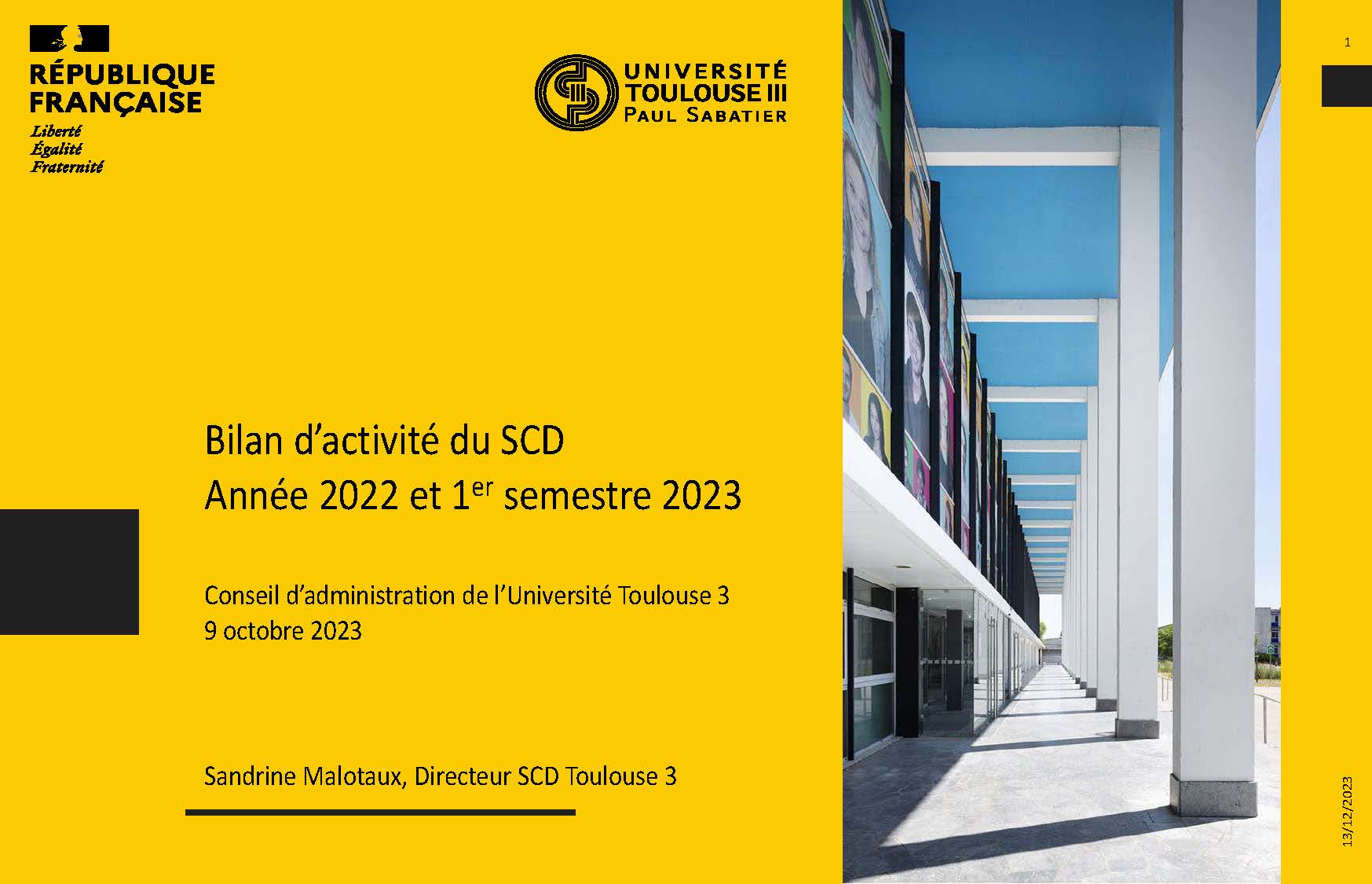 Couverture bilan activité SCD 2022